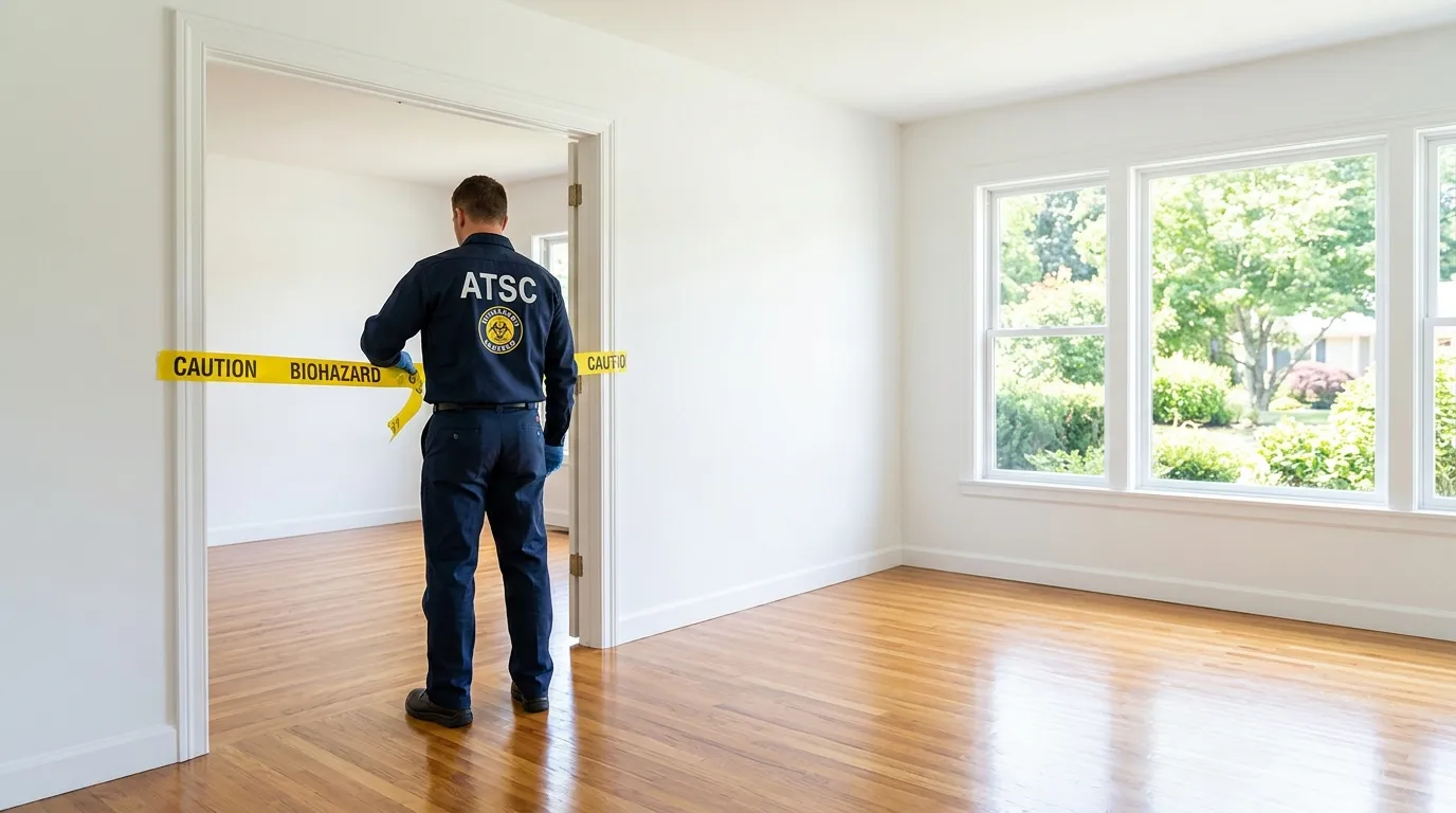 Certified biohazard cleanup crew performing Decomposition Cleanup in Killingworth